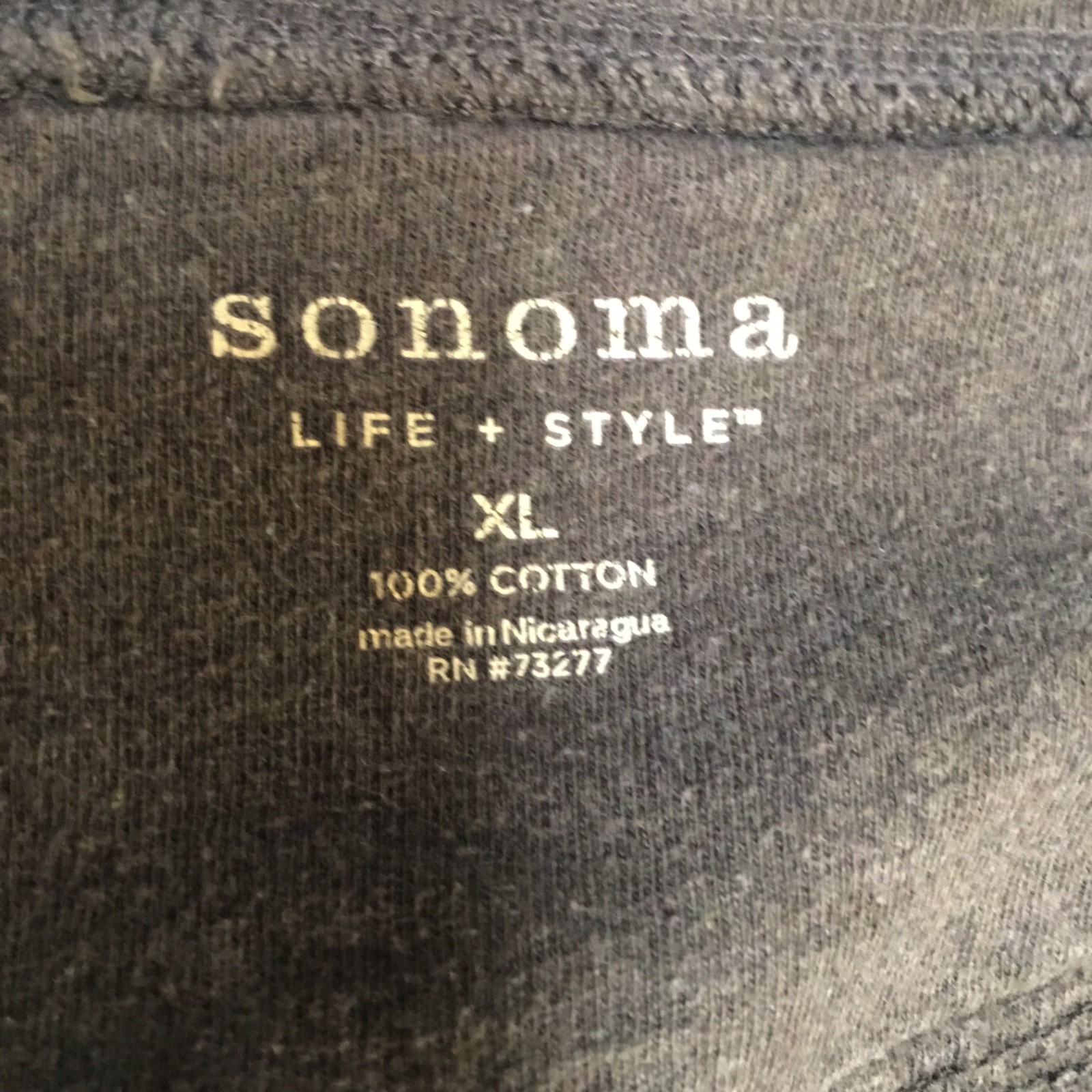 Sonoma Men XL Shirt Green Henley Thermal Waffle Knit 100% Cotton Outdoor Preppy gallery