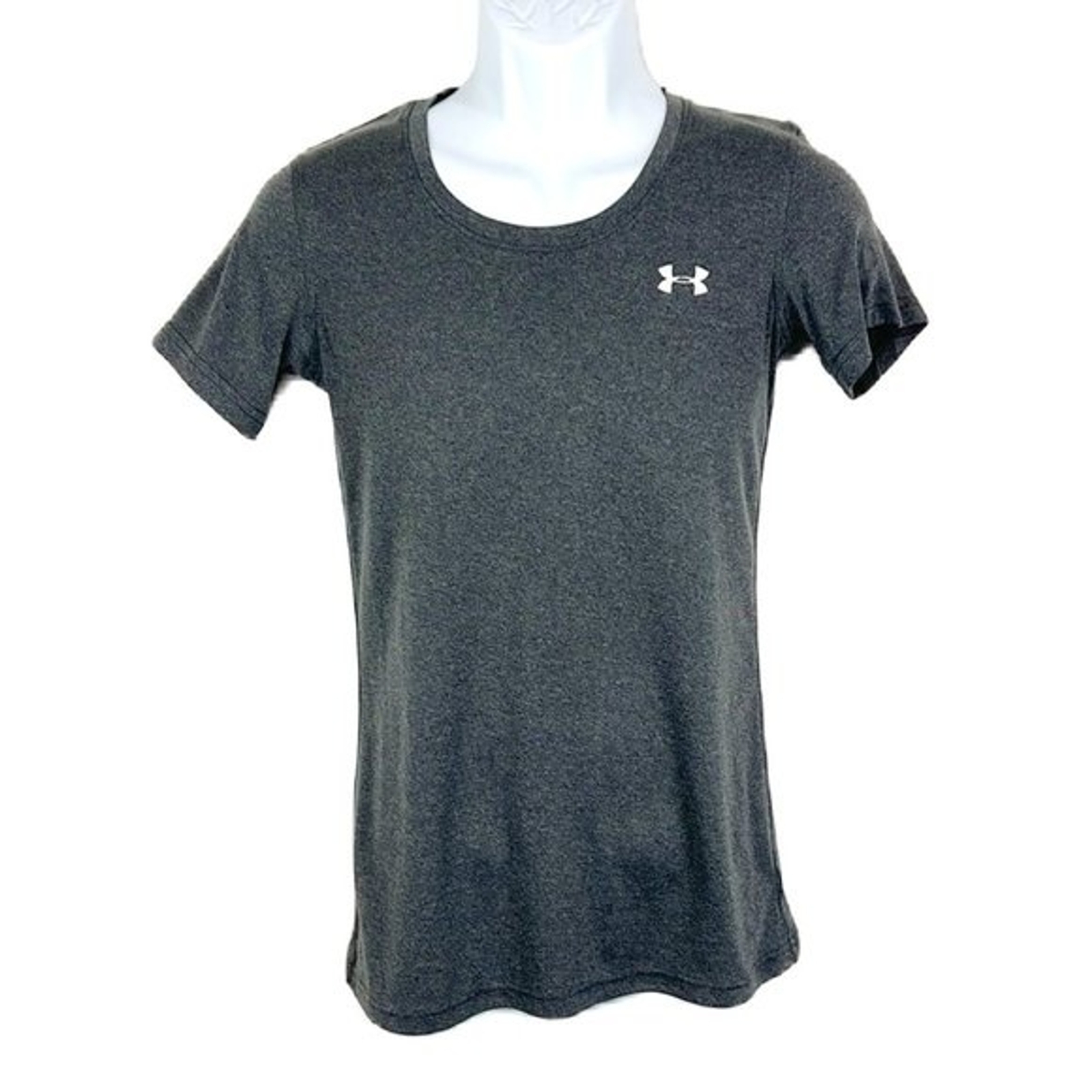 Under Armour Shirt Men Small Grey Semi Fitted Heat Gear Short Sleeve Activewear gallery