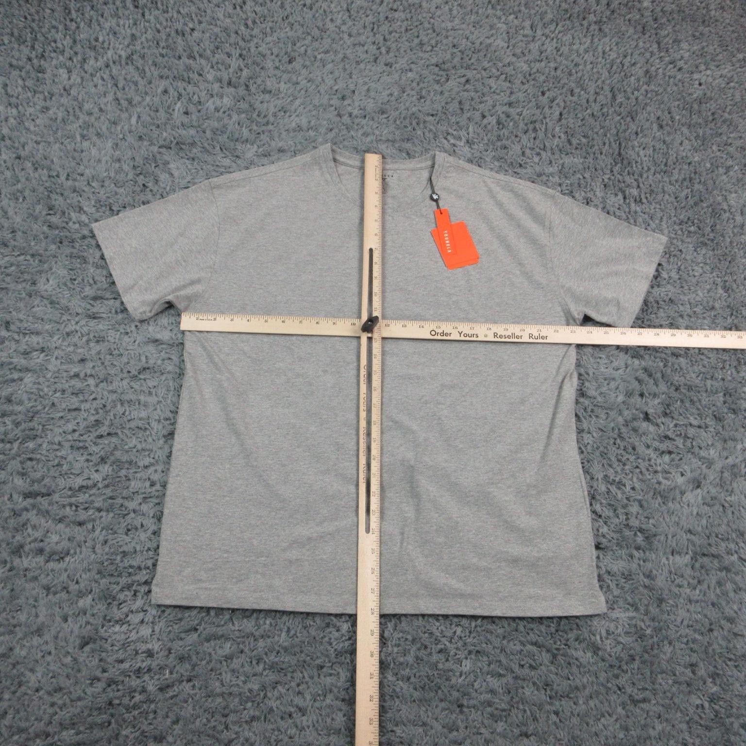 YoungLA Shirt Mens XL Gray Tagless Cotton Spandex Crewneck Logo Stretch NWT gallery