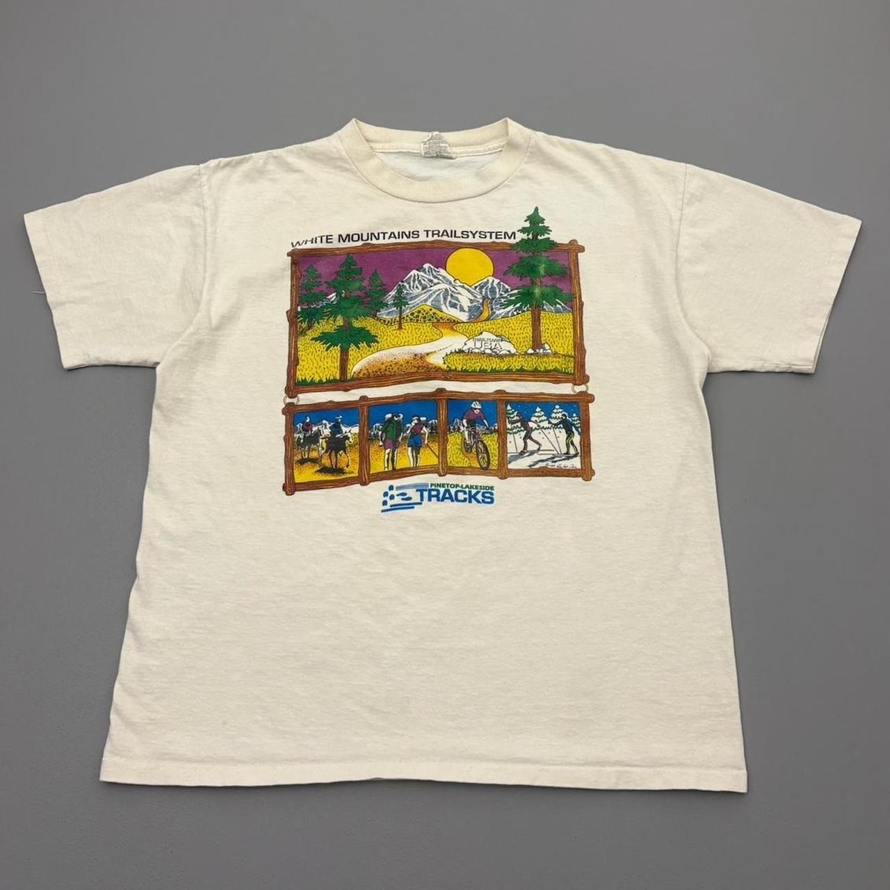Vintage 90s Outdoor Lifestyle Shirt White Tracks Single Stitch Size Large gallery