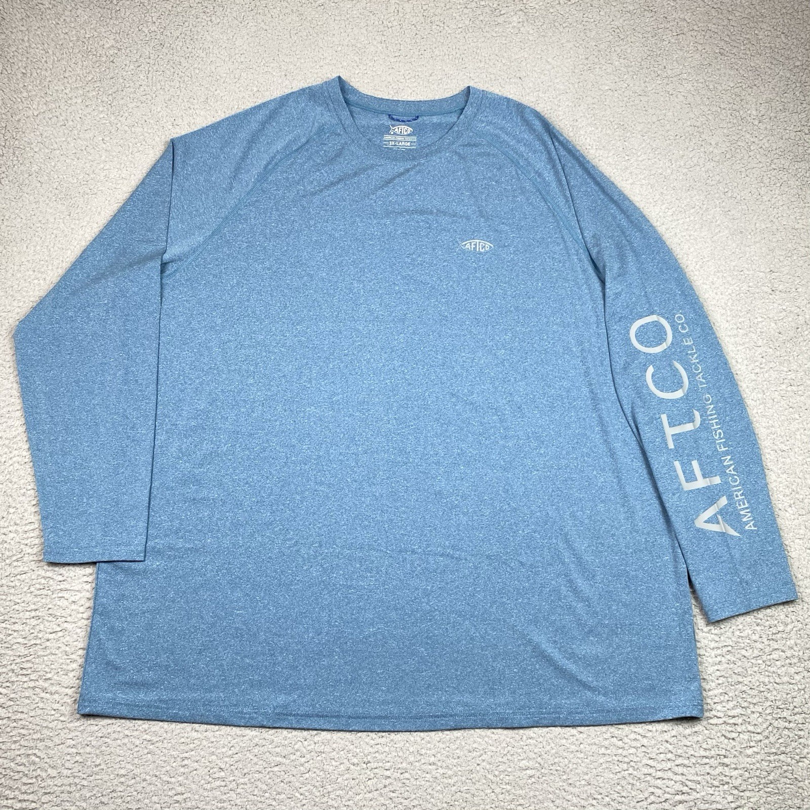 AFTCO Fishing Shirt Men's Size 3XL Blue Long Sleeve Performance Stretch Outdoor gallery