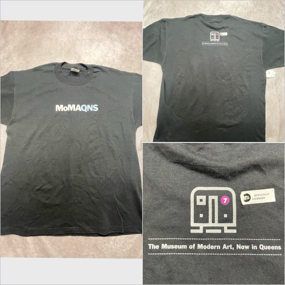 NWT 2004 VTG MoMA QNS 7 Train T-Shirt XL Y2K Museum of Modern Art MTA NYC Subway gallery