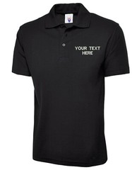 Personalised Embroidered Left Chest Text Polo Shirt, Workwear Office Unisex Top