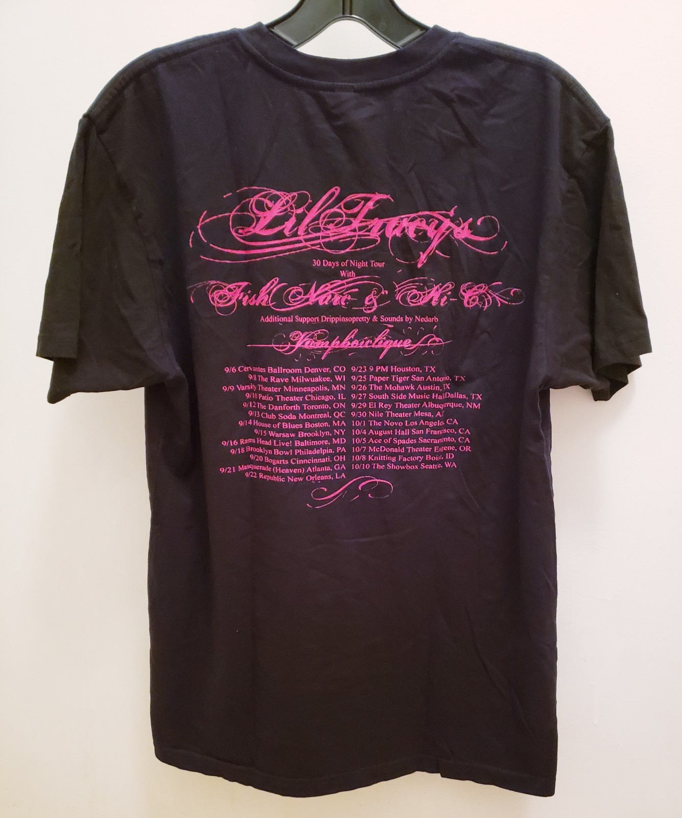 Lil Tracy 2023 30 Days of Night Tour Date Rap Shirt Rapper Concert Black Medium gallery