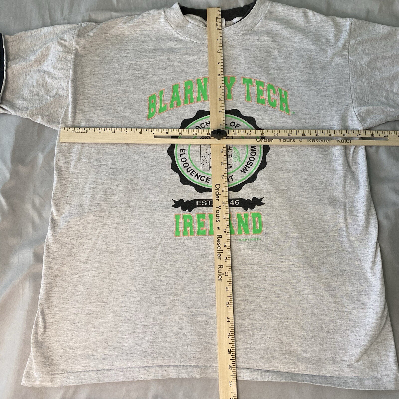 Vintage Blarney Tech Ireland 1991 Single Stitch Flip Cuff Grand Illusion Tag Xl gallery