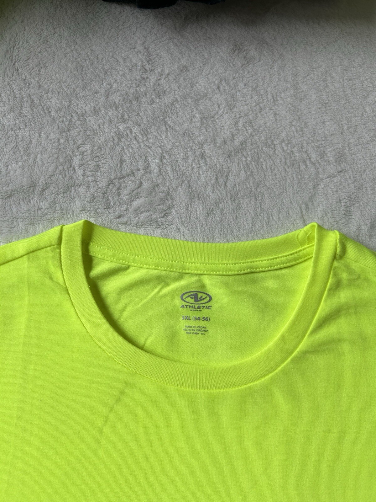 Athletic Works Men's Acid Yellow Moisture Wicking Tri-Blend T-Shirt Size 3XL NEW gallery
