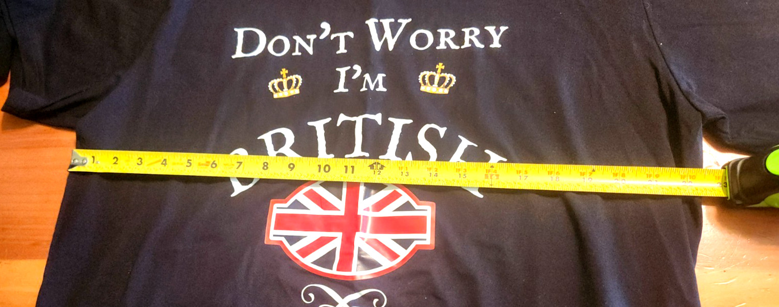 Don't Worry I'm British T-Shirt with Union Jack Flag XL made in China gallery