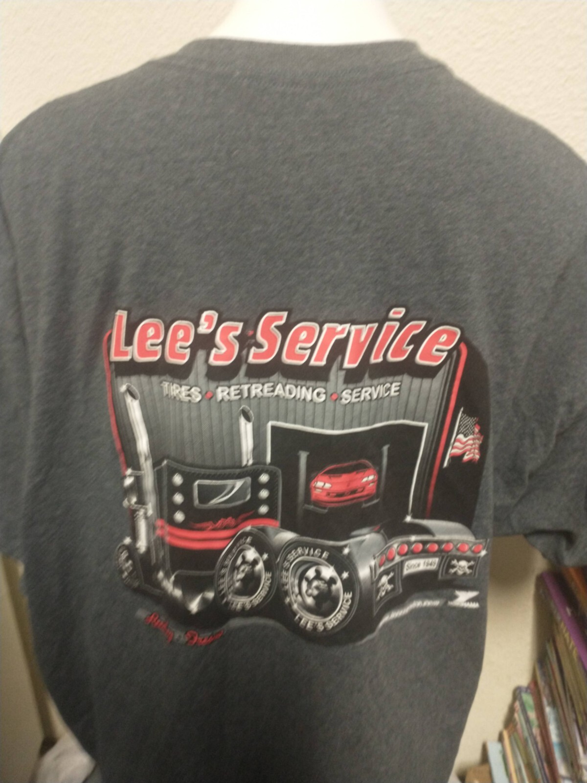 LEES TIRE SERVICE FRESNO REEDLEY CONVENTIONAL TRUCK T SHIRT GRAY 2XL gallery