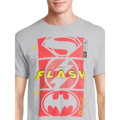 DC Comics Men’s and Big Men’s The Flash Super Icons Graphic T-Shirt Gray Large