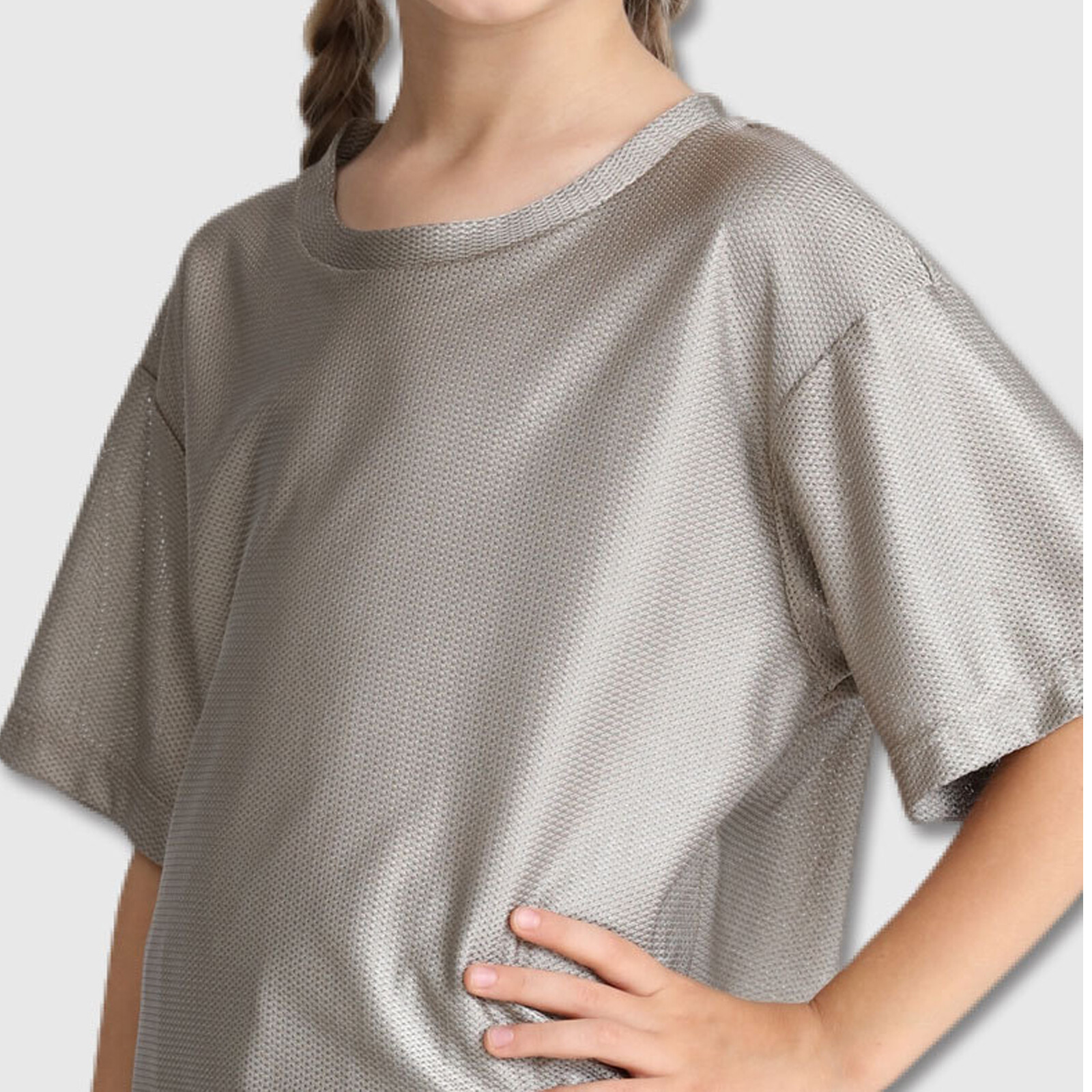 100% Silver Fiber Kids Clothes T-shirt EMF Shielding Anti-Radiation Protection gallery
