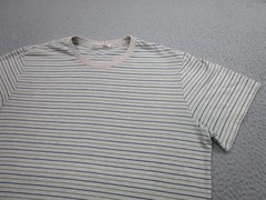 Marine Layer Shirt Mens Medium Gray Blue Green Striped Re-Spun Crewneck Soft