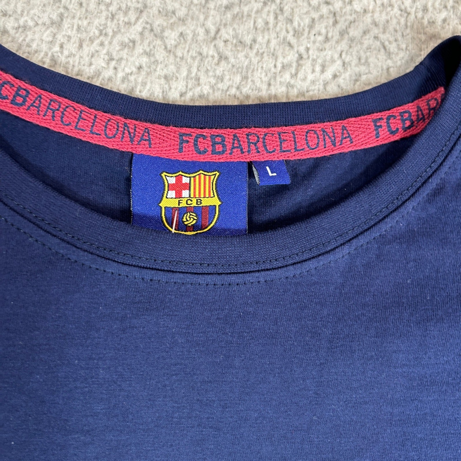 FC Barcelona Mens Large Navy Blue Graphic T-Shirt FCB 1899 Soccer Football Tee gallery