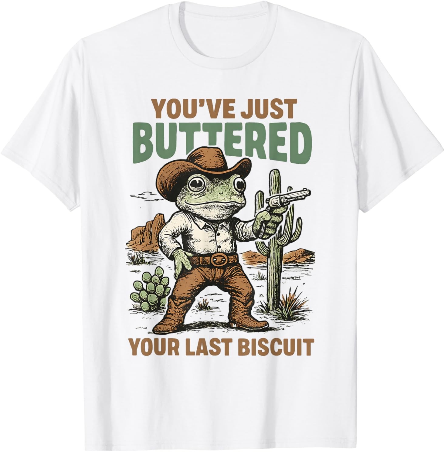 You've Just Buttered Your Last Biscuit Western Frog Cowboy T-Shrt gallery