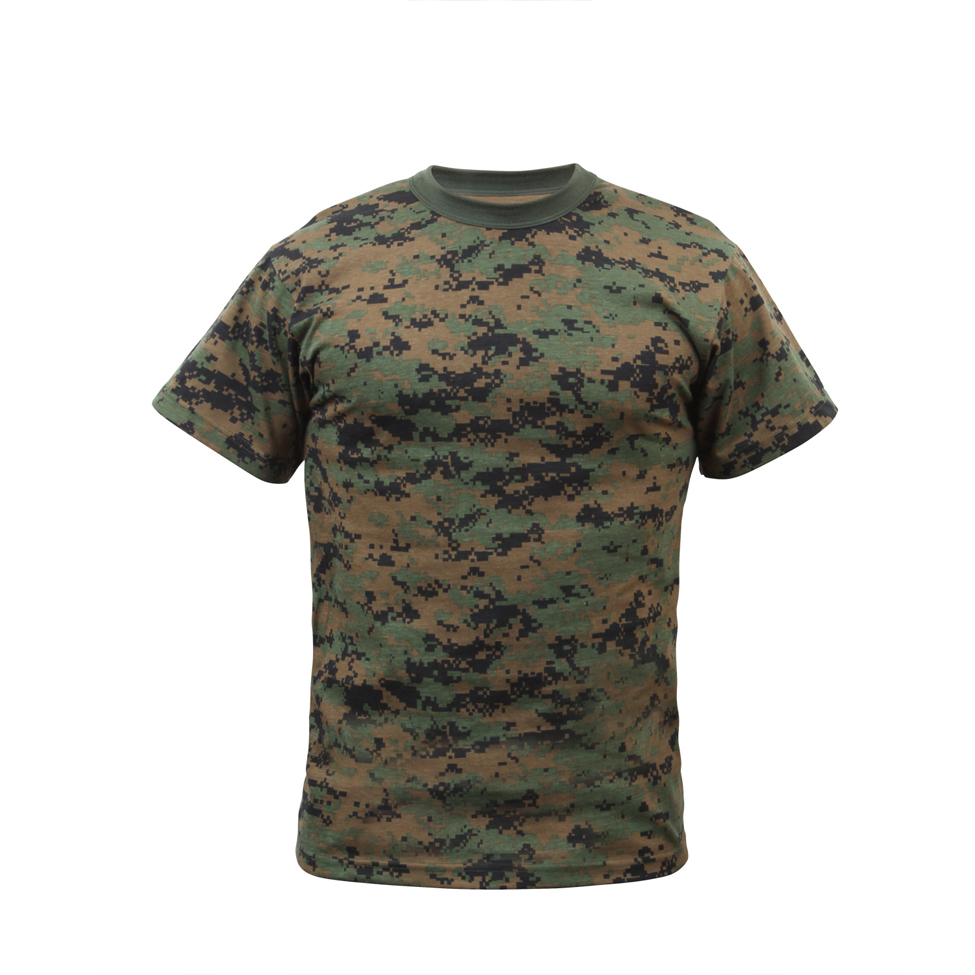 Woodland DIGITAL Camo T-Shirt MARPAT Style Camouflage Paintball Airsoft Military gallery