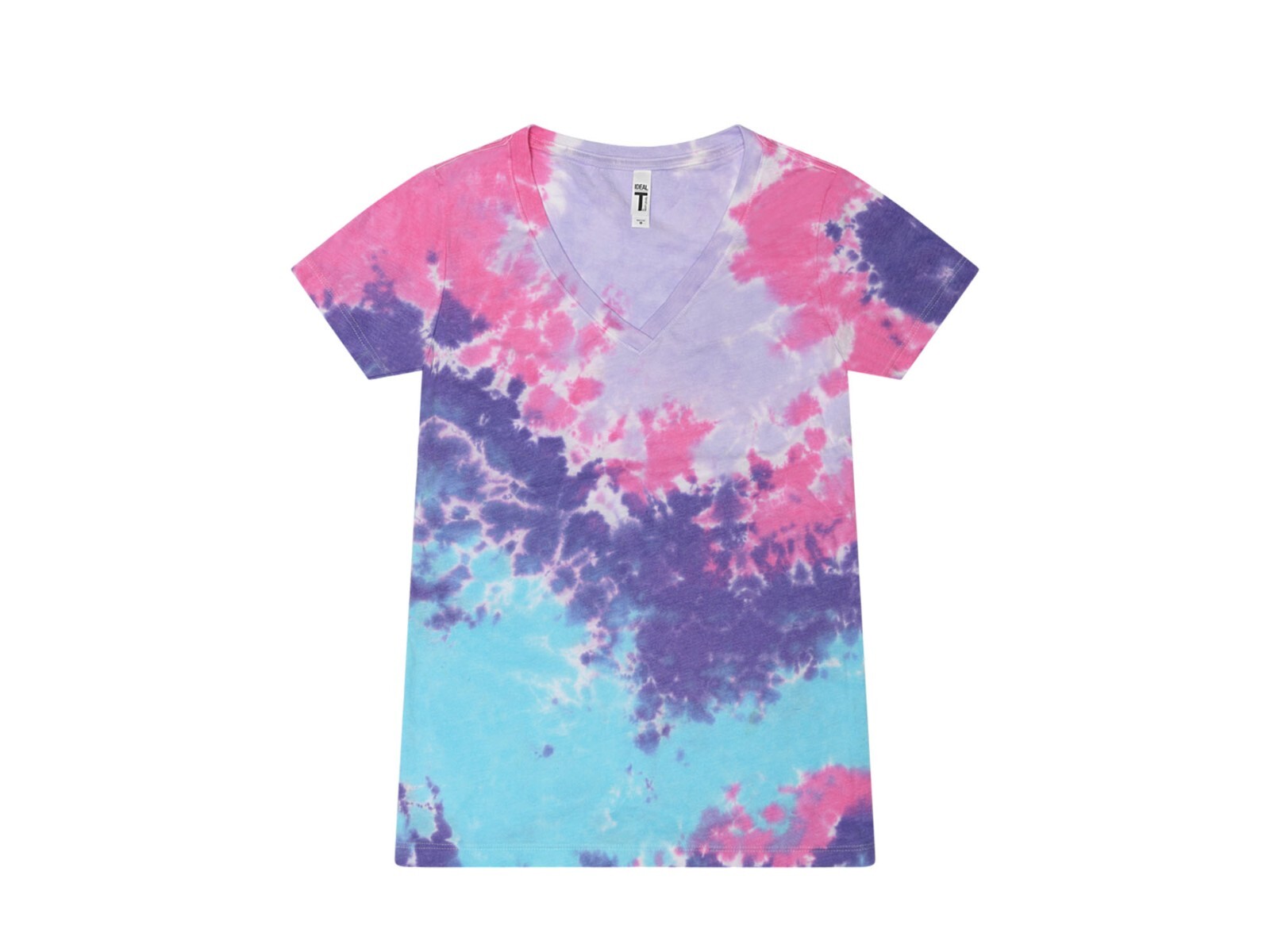 Multi-Color V-Neck Tie Dye T-Shirts Adults Short Sleeve Cotton Colortone gallery