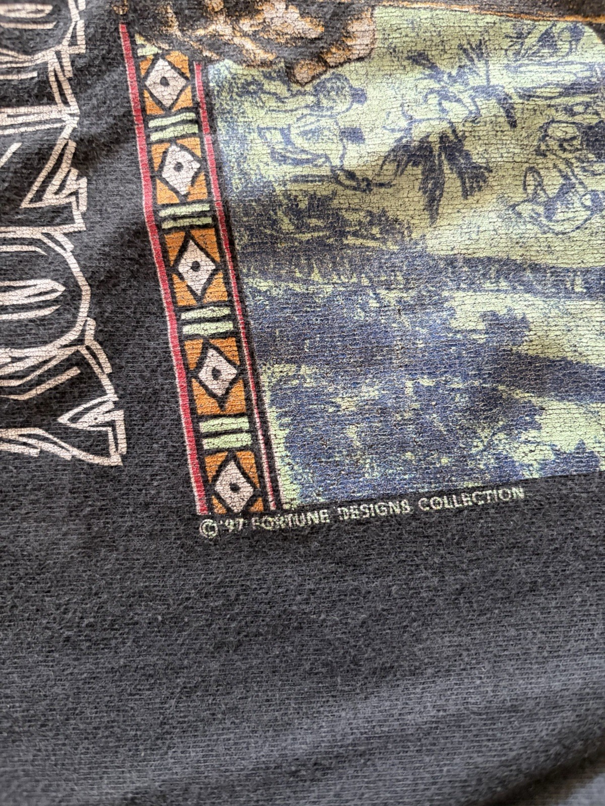 Vintage 90s Philipino Strength “Stick Fighter” Tee, Black Size Medium gallery