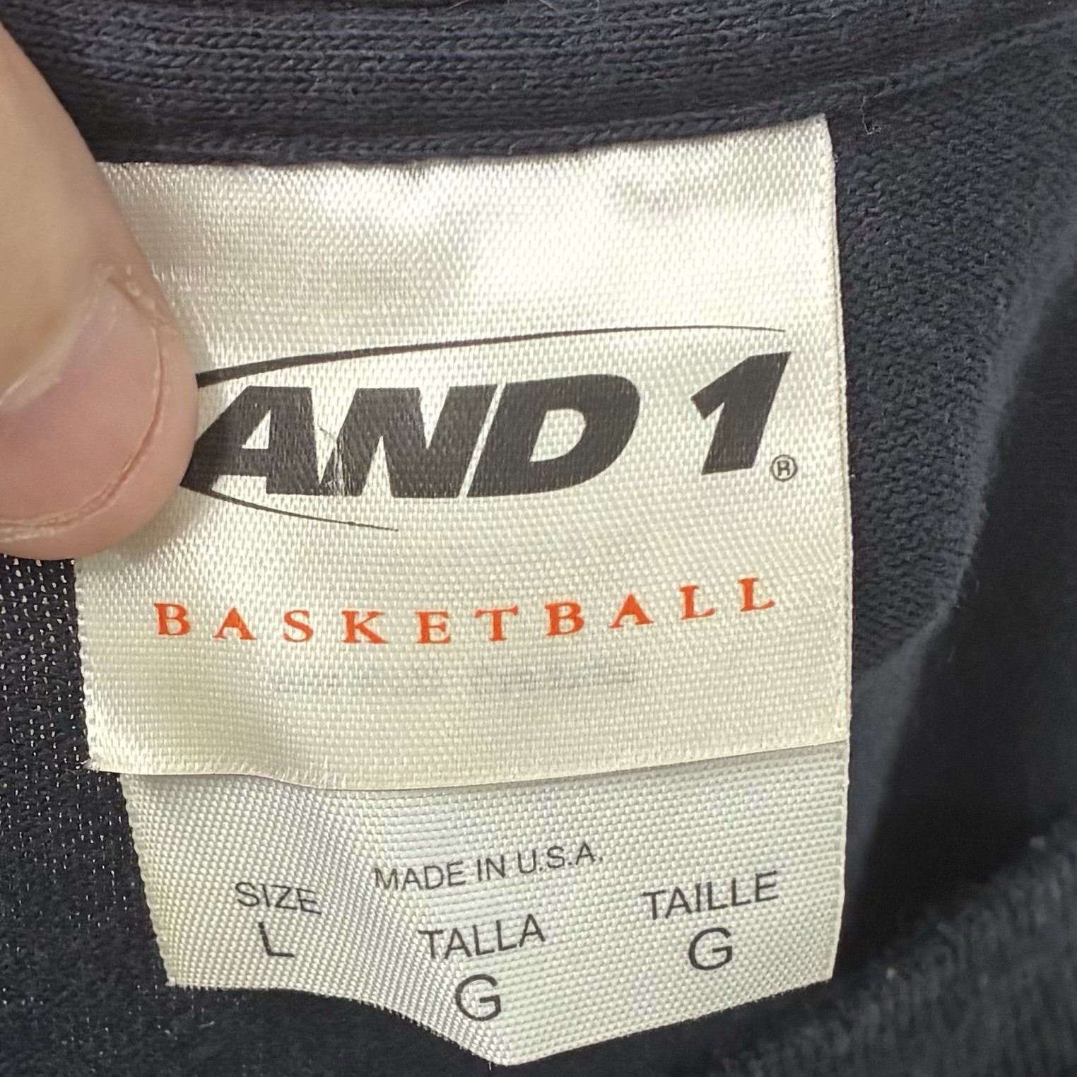 Vintage And1 Basketball Shirt Mens Large Black Made USA Double Sided Graphic Y2K gallery