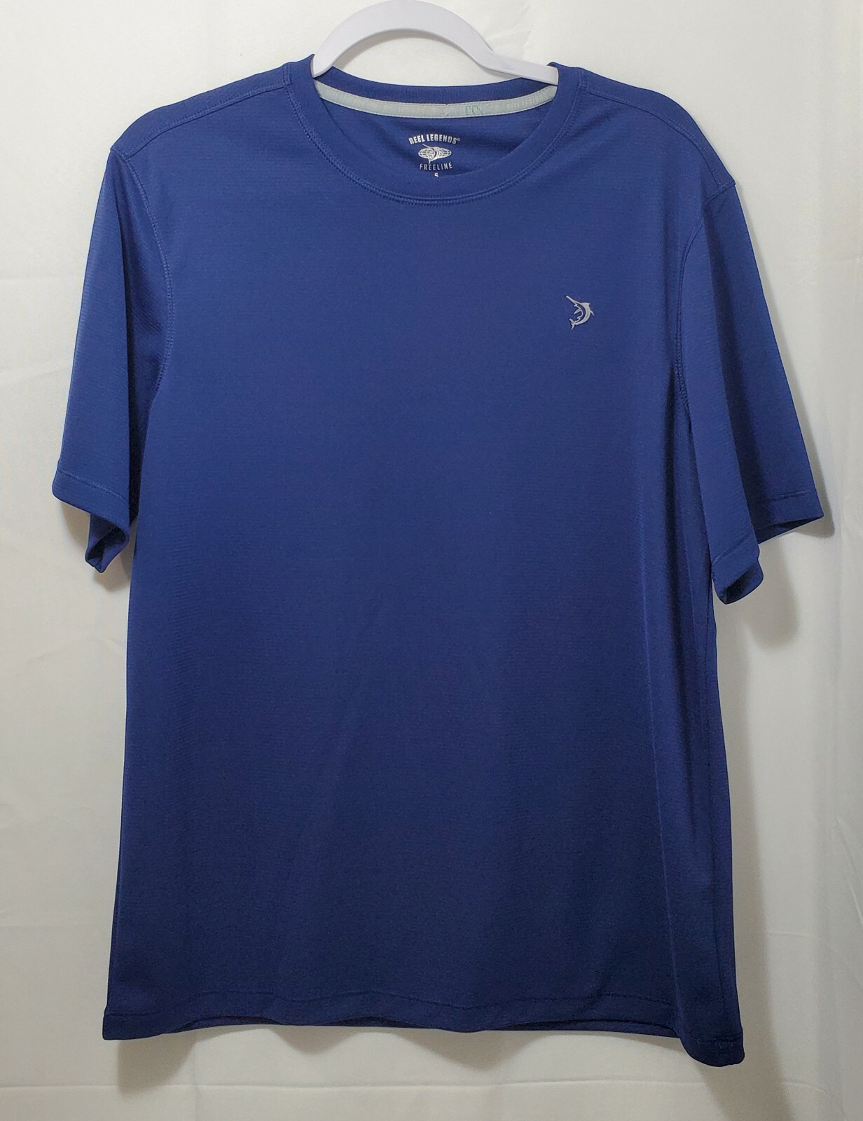 Reel Legends Shirt Mens S Short Sleeve Blue Polyester Fishing Outdoor Beach