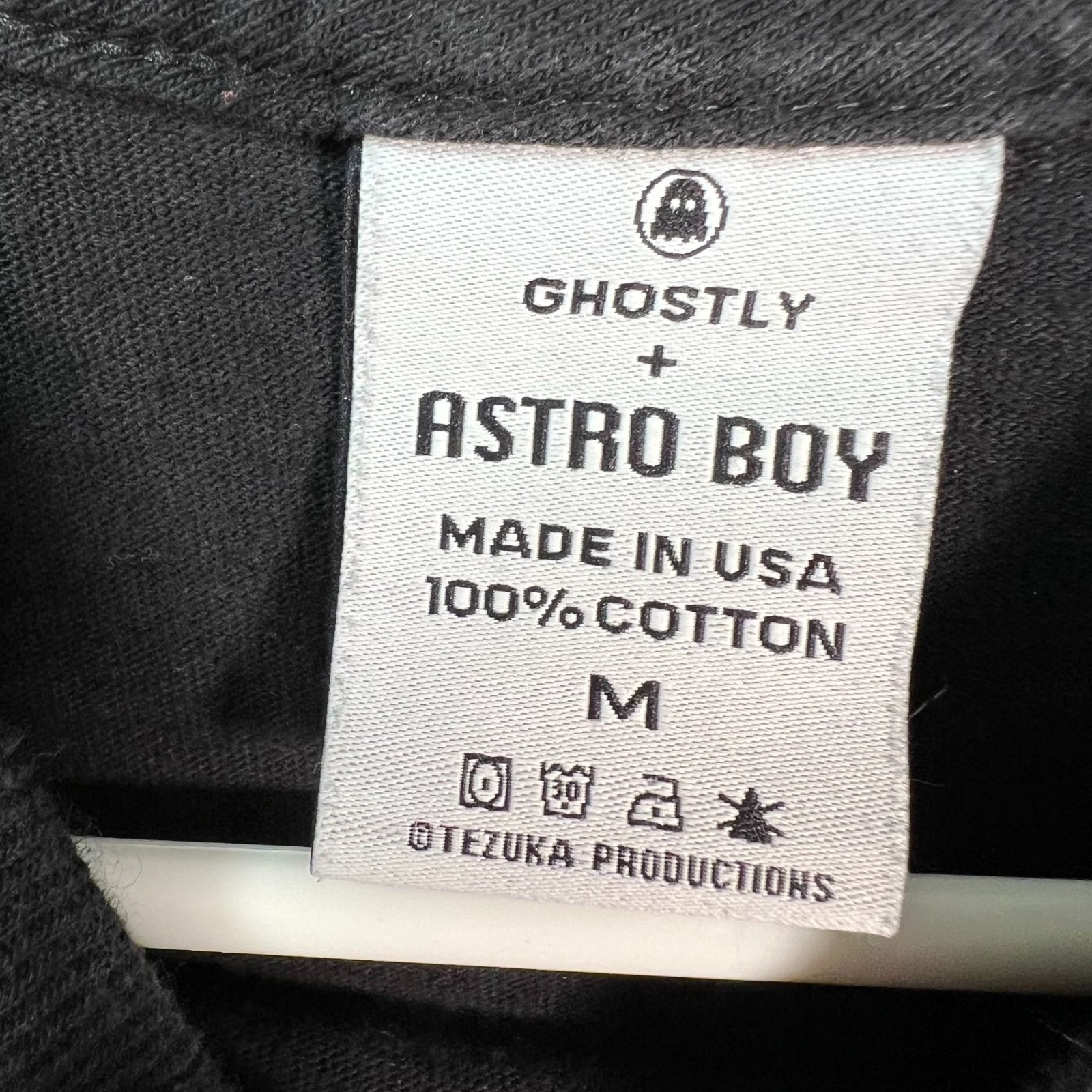 Ghostly + Astro Boy Mens Medium Black Graphic T Shirt Made In USA 100% Cotton gallery