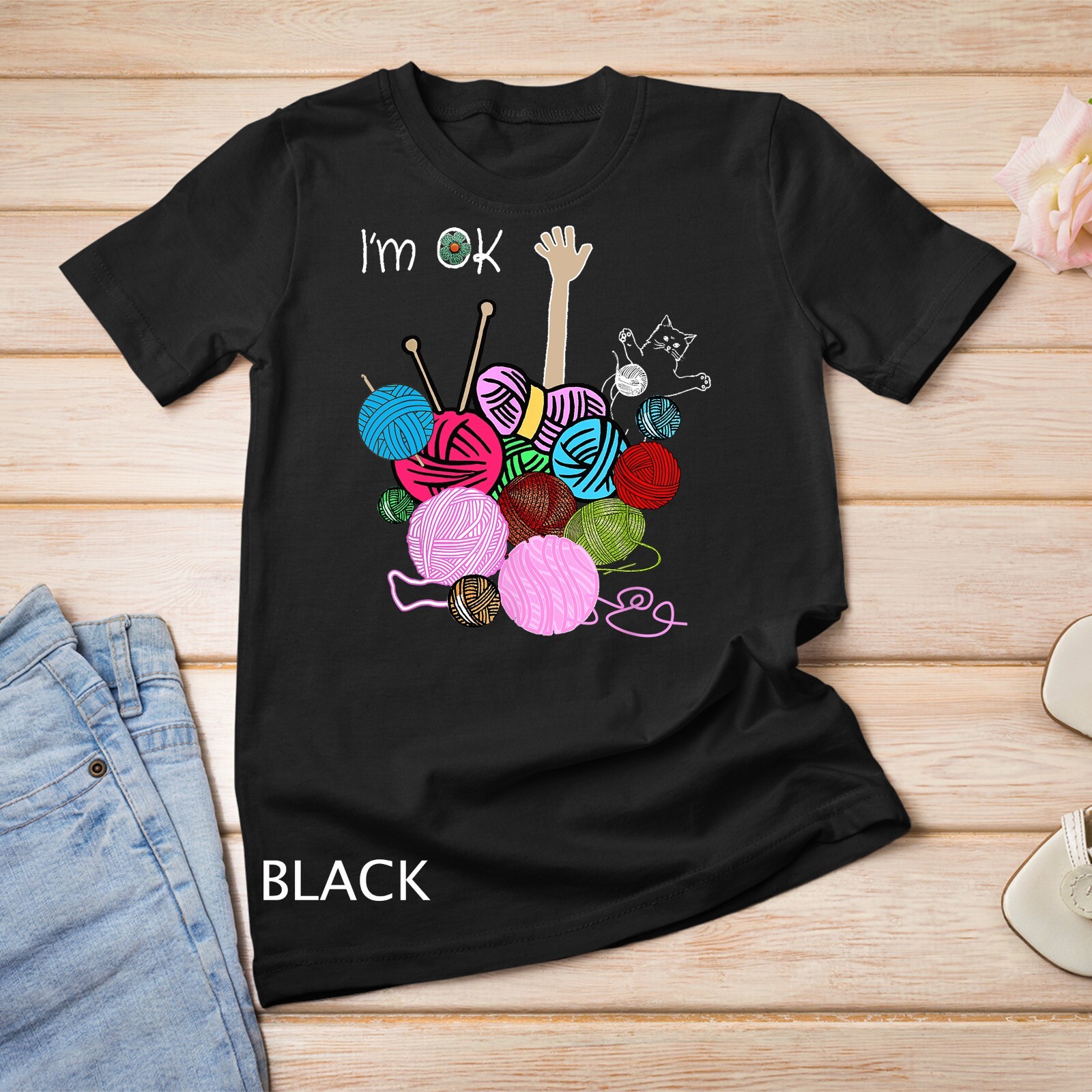 I'm Ok Crochet And Knitting Funny Crocheting T-Shirt Unisex T-shirt gallery