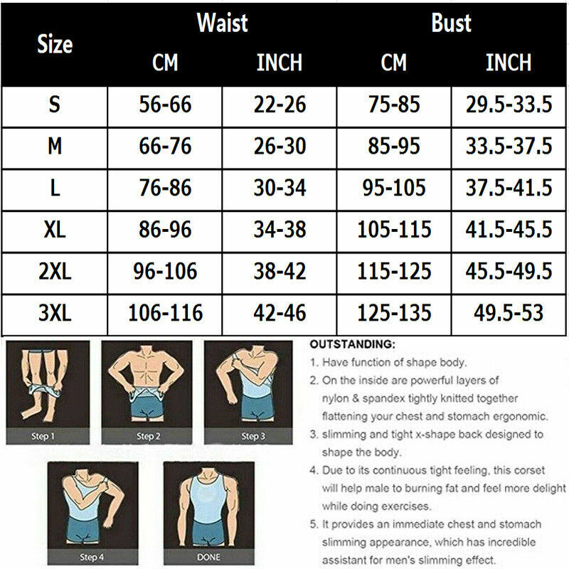 Mens Slimming Vest Abs Abdomen Compression Shirt Workout Tank Tops Body Shaper gallery