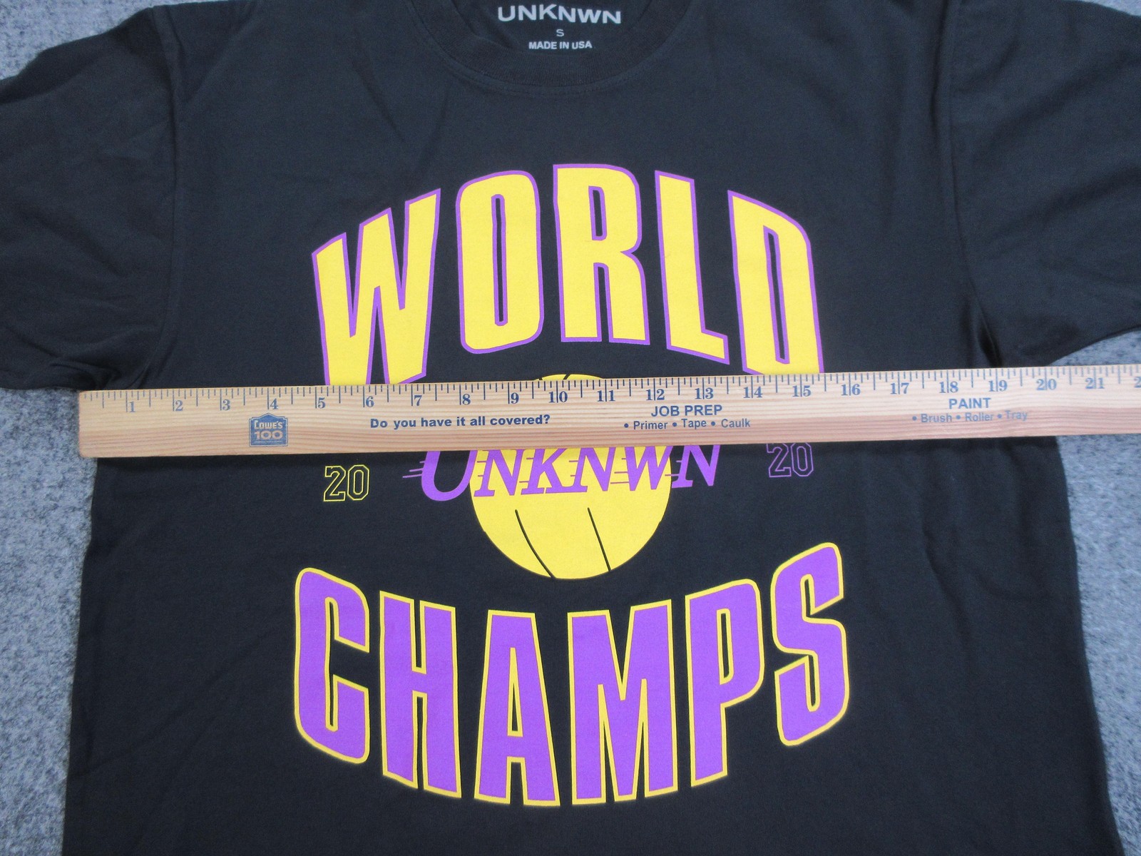 UNKNWN Shirt Mens Small Black World Champs Basketball Graphic Tee Made In USA gallery
