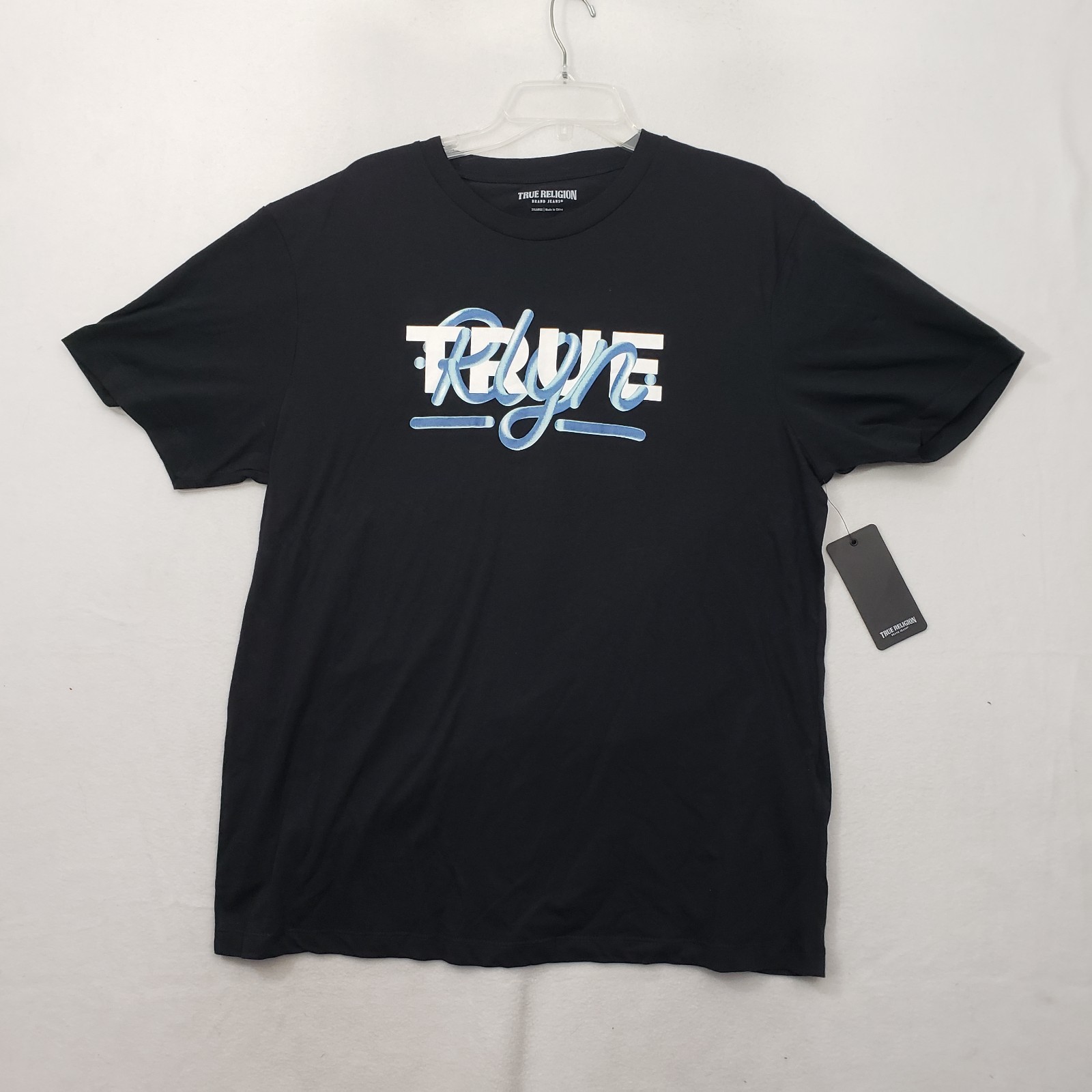 New NWT TRUE RELIGION Logo Graphic Short Sleeve Crew Neck Tee Men's 3XL Black gallery