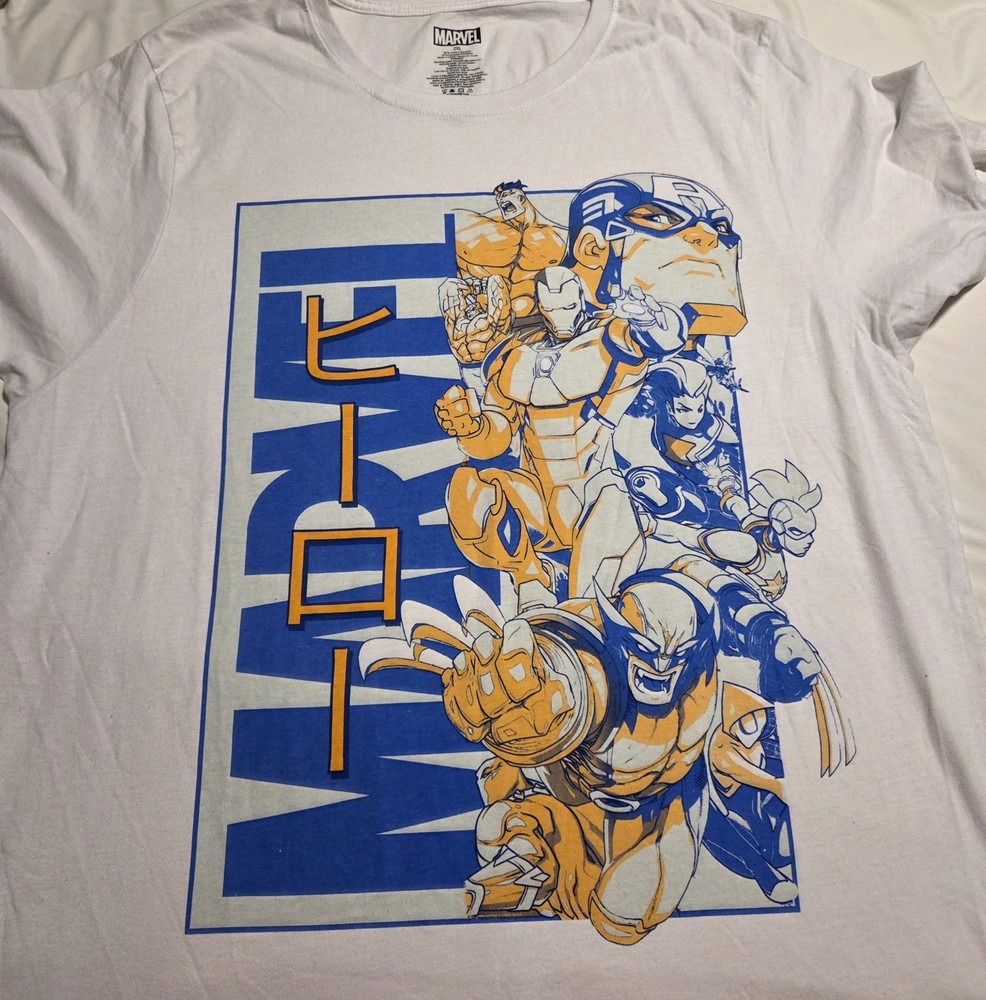 Marvel Comics T Shirt Size 2XL Wolverine Iron Man Hulk Captain America Avengers
