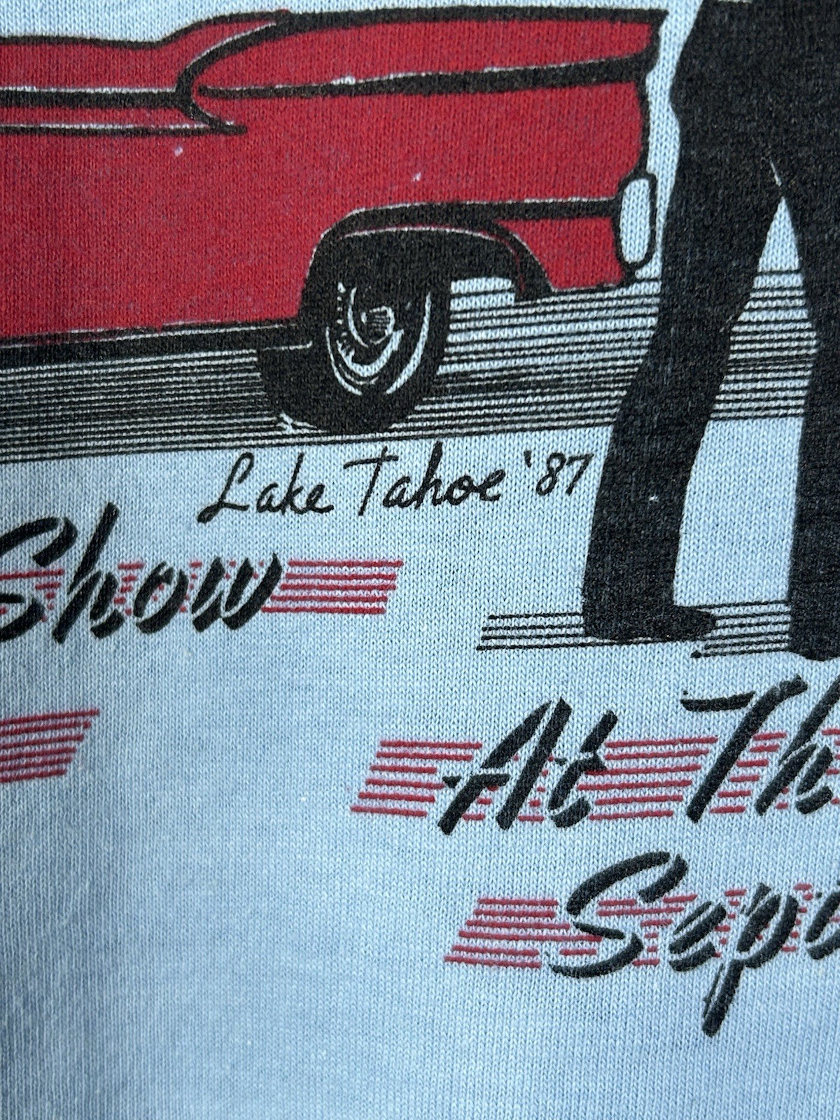 Vintage 80s Classic Car Show Hot Rod Single Stitch Lake Tahoe Sock Hop M USA gallery