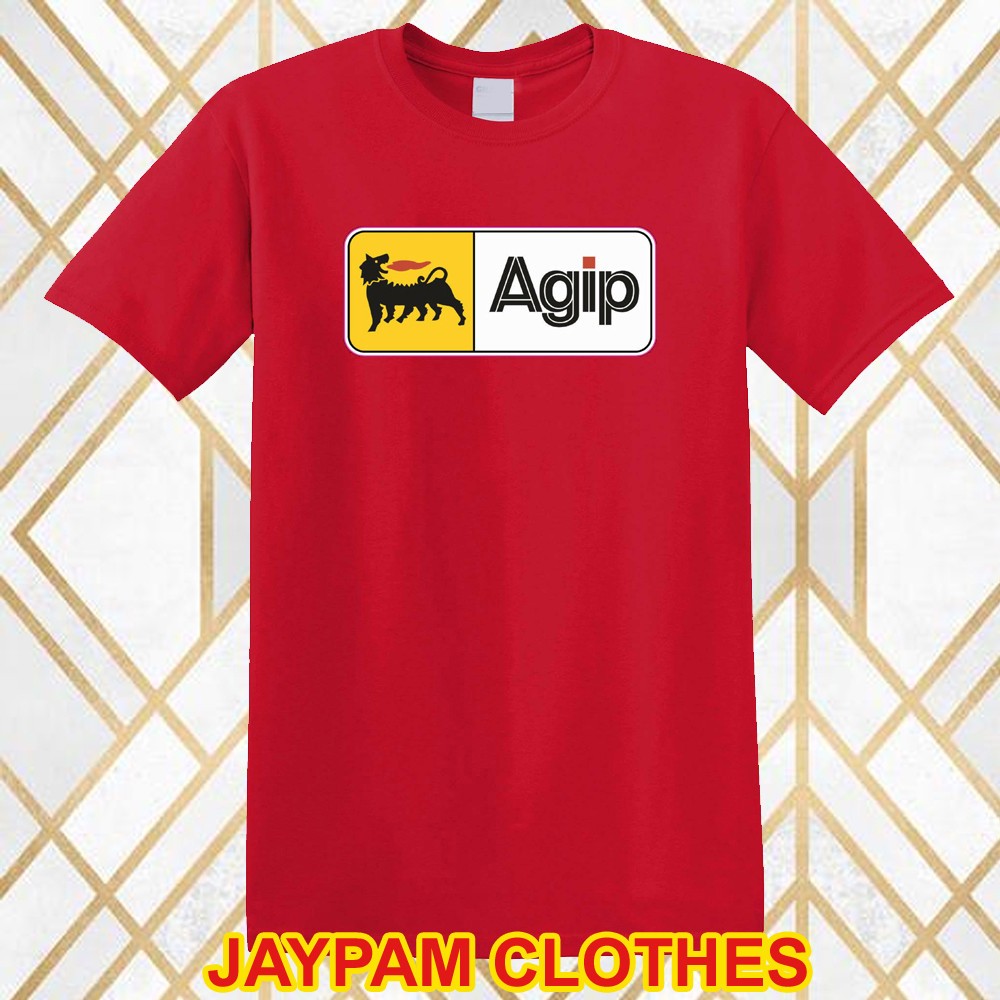 Agip Oil Racing Car Motorcycle Men’s Red Size S – 5XL