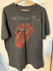 The Rolling Stones Logo Black T Shirt Mens XL Band Rock Tee