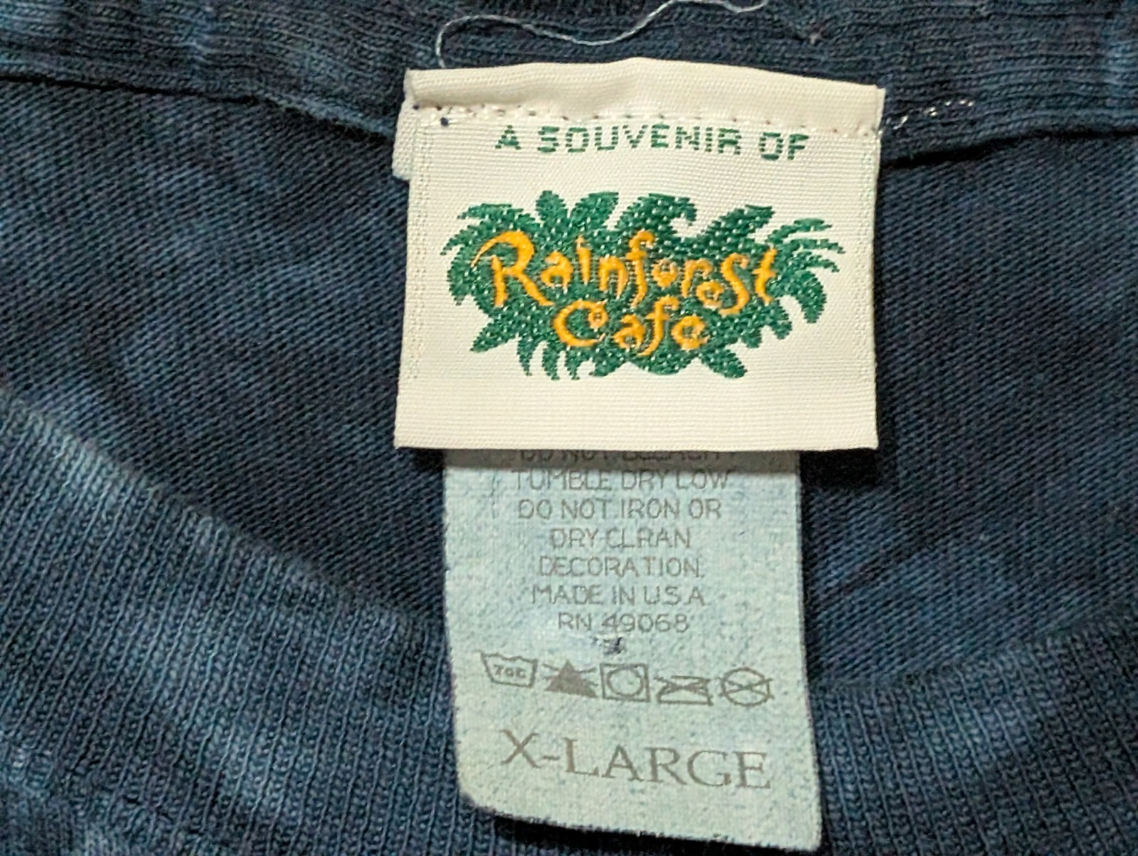 Rainforest Cafe Men's T-shirt Vintage Blue "Prowling Tiger" XL #6216 gallery
