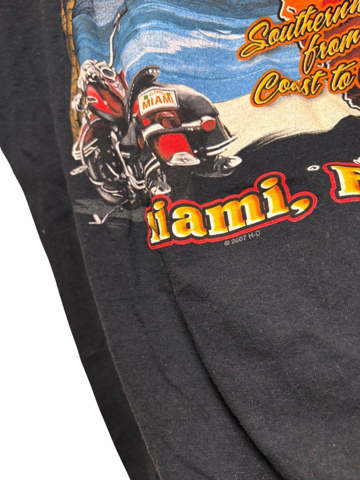 Vintage 2000s Harley Davidson Miami T Shirt Size L Road To Adventure Biker Grung gallery