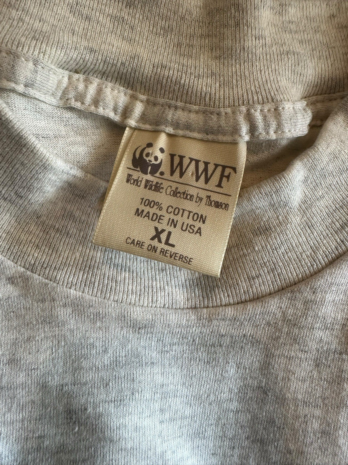VTG 90s World Wildlife Fund Shirt XL Elephant Panda See Photo For Discoloration gallery