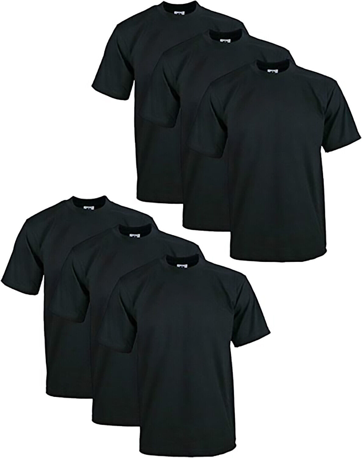 6 PACK PROCLUB PRO CLUB MENS HEAVYWEIGHT BLACK SHORT SLEEVE T SHIRTS COTTON TEE gallery