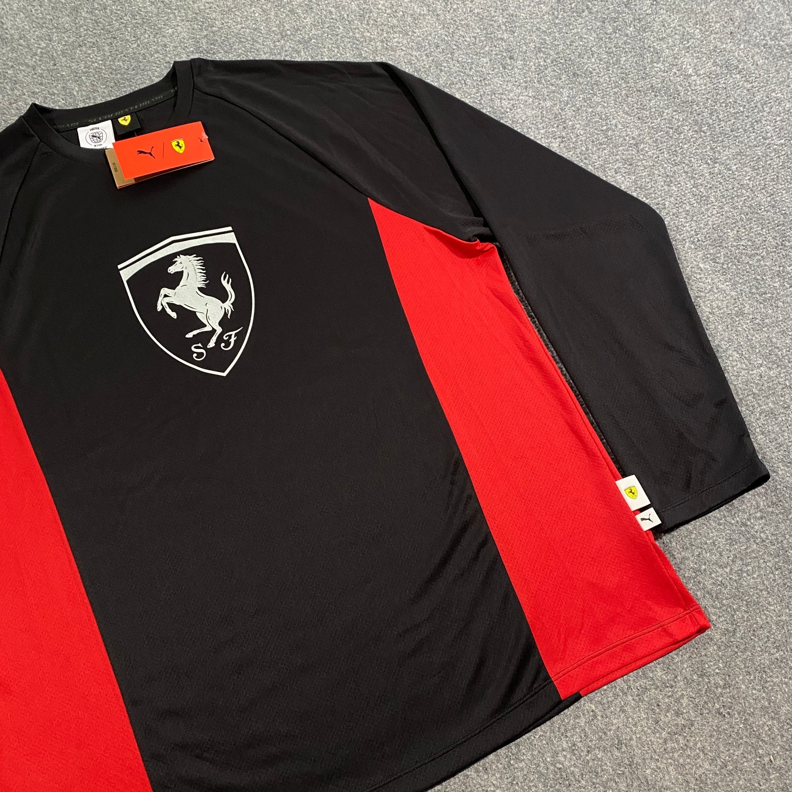 Puma Scuderia Ferrari Lifestyle Long Sleeve Jersey Shirt Adult L Black Red Logo gallery