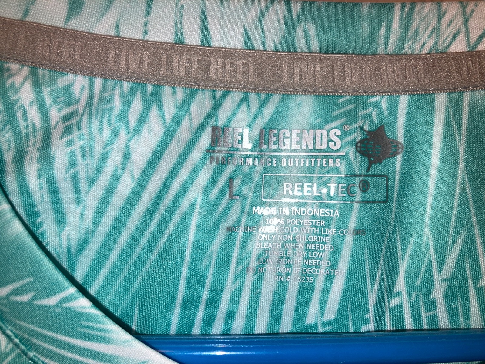 NEW Reel Legends Reel Ten Men's Green & White Sun Water Pullover Shirt Size L gallery