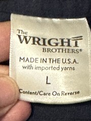 Men’s The Wright Brothers Start Wright T-Shirt Blue Organic Cotton Size Large