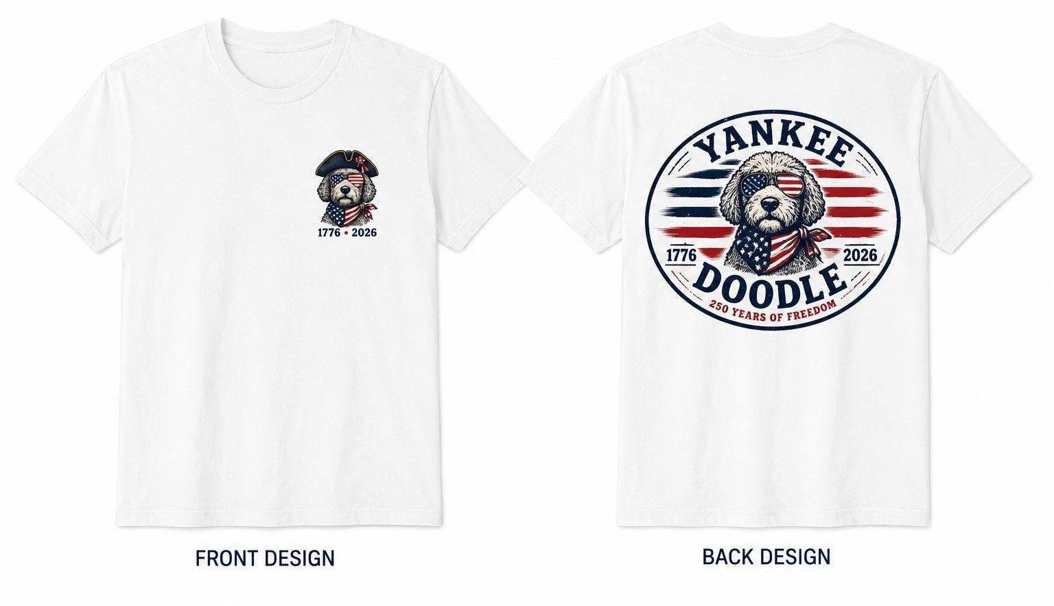 Patriotic Yankee Doodle Dog 4th of July 250 Years America Dog Mom Unisex T-Shirt gallery