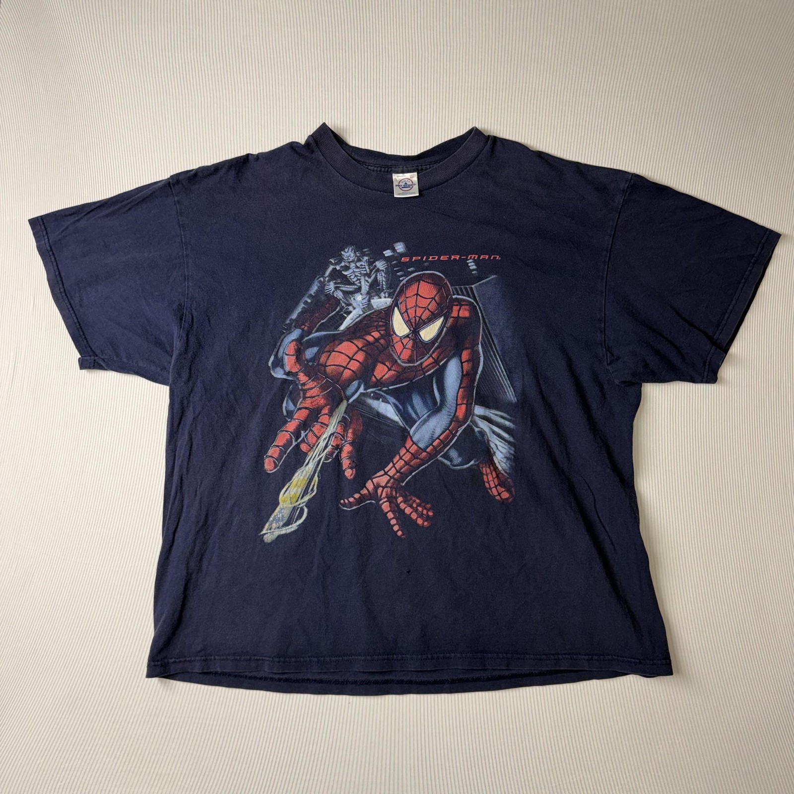 Delta Pro Weight Shirt Mens 2XL Blue Spider-Man Graphic Tee Marvel Comics