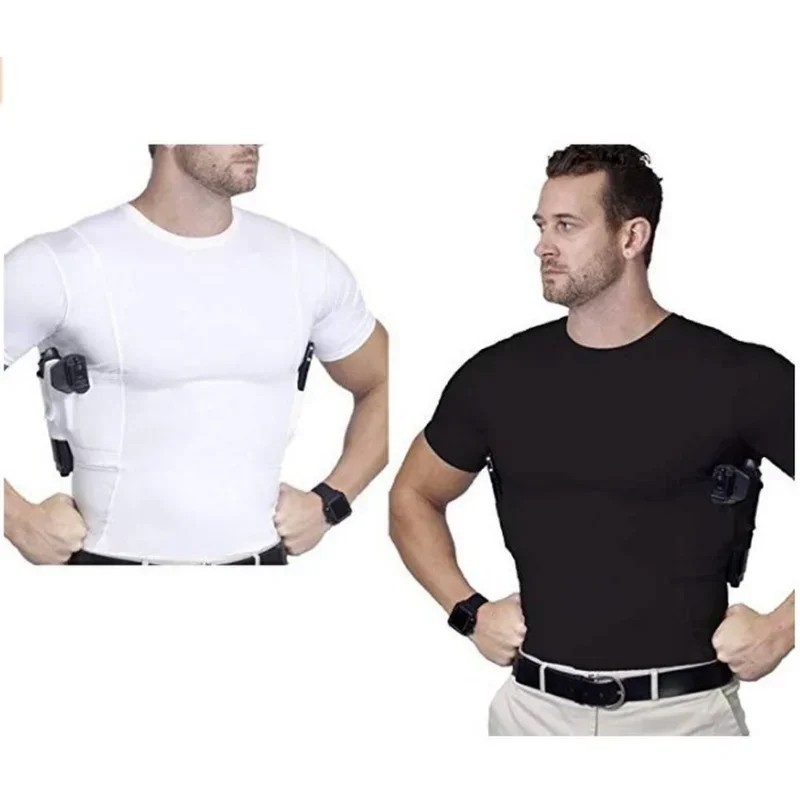 Concealment Clothes Men’S Crew Neck Undercover- Concealed Holster Carry Tops gallery