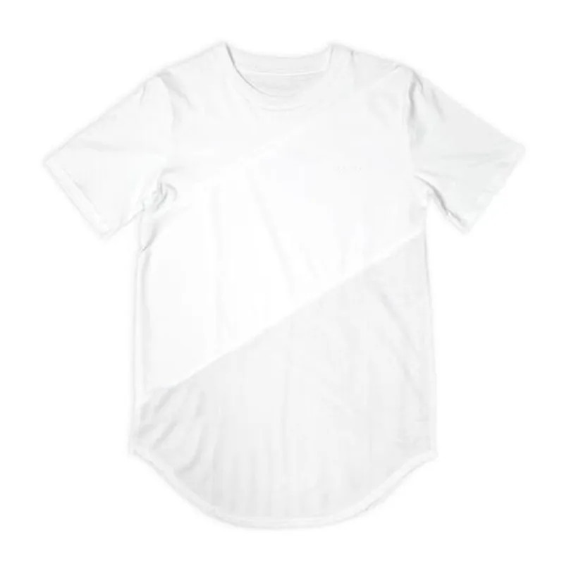 Cotton Patchwork Mesh Breathable Sport Shirt Mens Running Short Sleeve Training