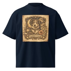Unisex organic oversized high neck t-shirt