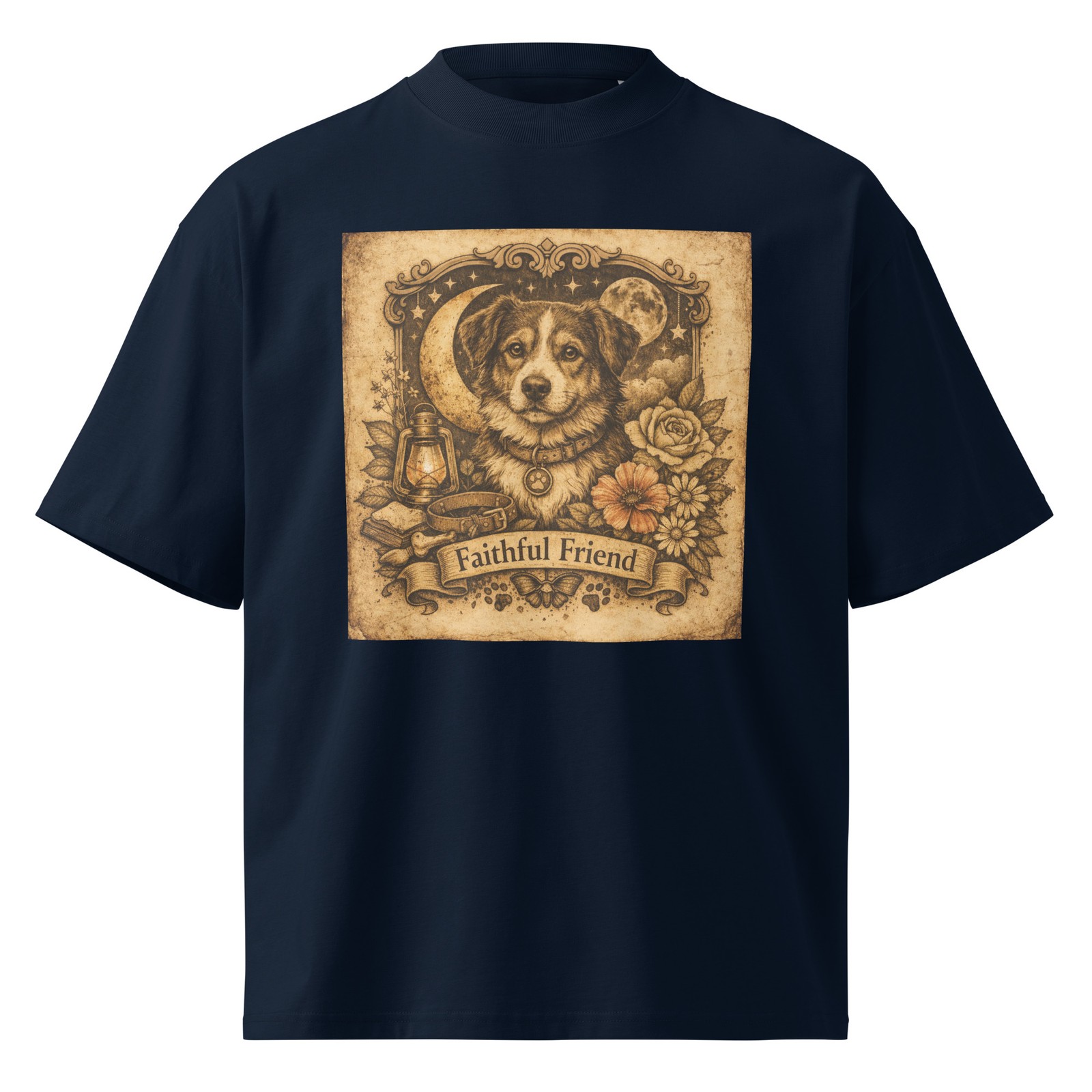 Unisex organic oversized high neck t-shirt
