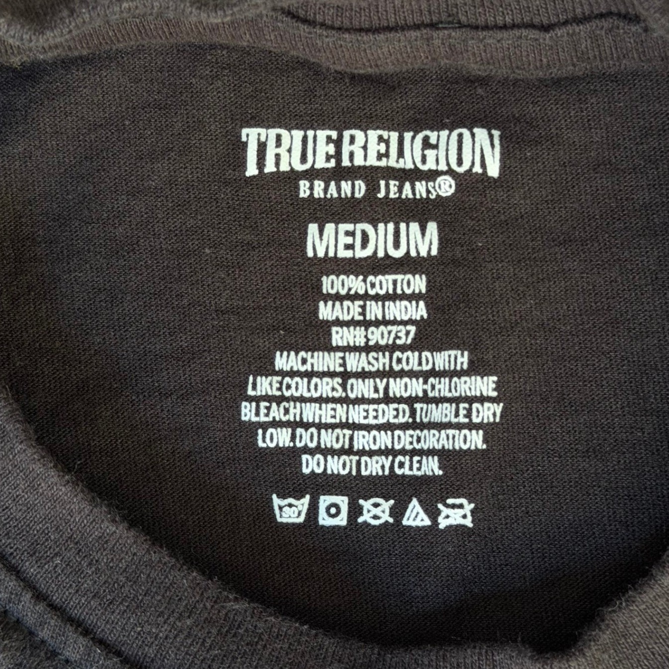 True Religion Mens Black Cotton Horseshoe Logo Crew Neck T-Shirt Size Medium gallery