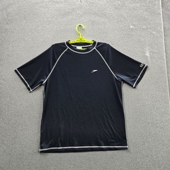 Speedo Men Shirt L/G Navy Activewear Logo Short Sleeve