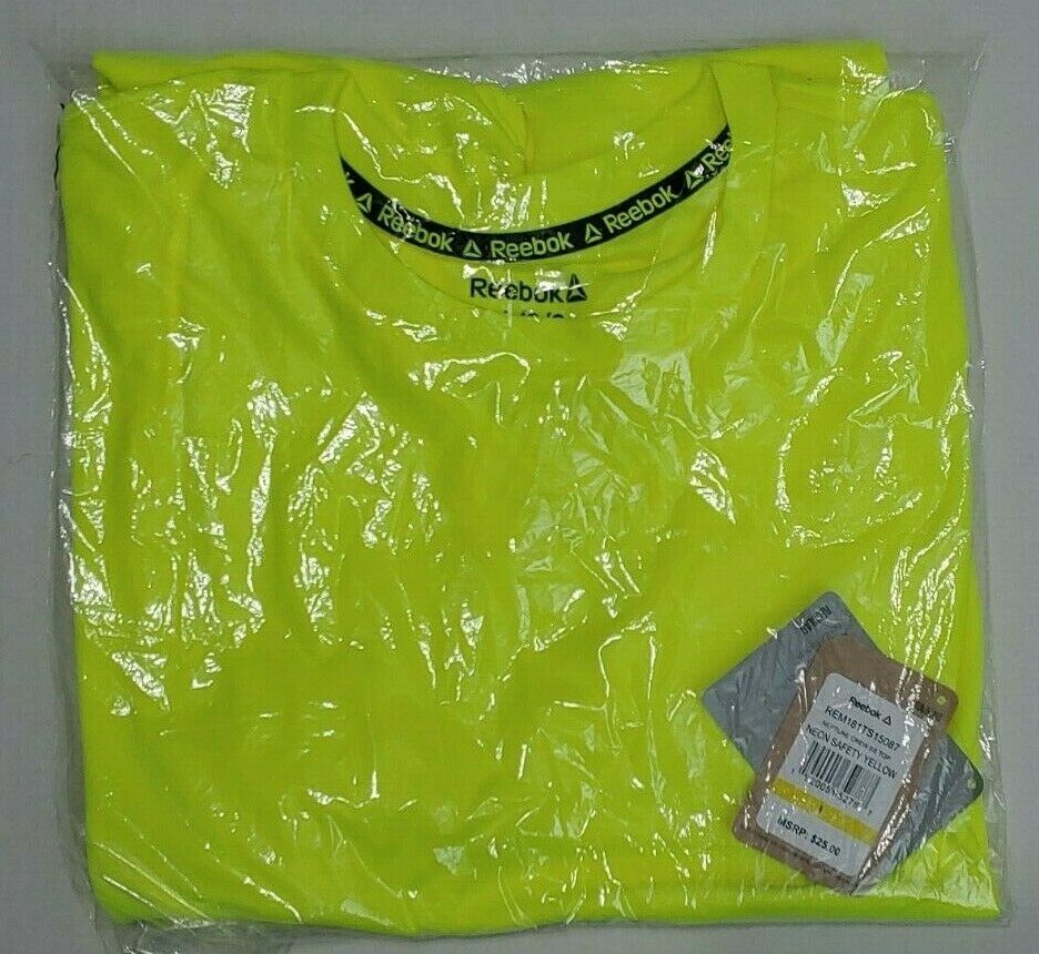 Reebok Neptune Crewneck Shirt Gym Exercise Neon Yellow Men's Medium-Large gallery