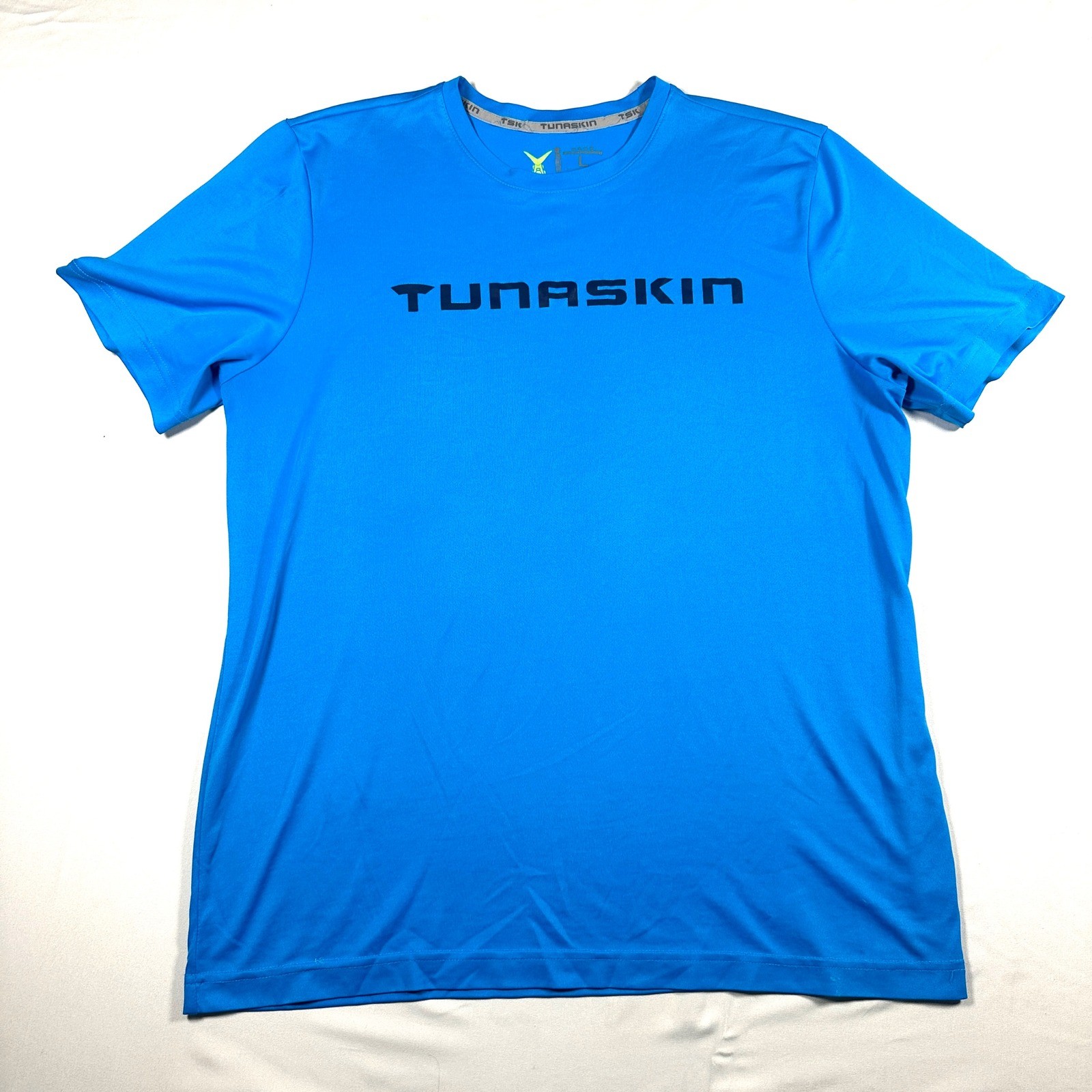 Tunaskin Mens Blue Performance T-Shirt Recycled Polyester Fishing Top Large gallery