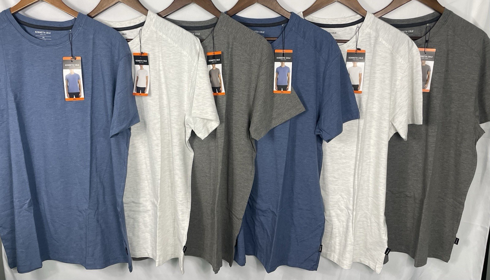 Kenneth Cole Men’s SLIM XXL Lot of 6 Tees (2) Each Color "fit like size LARGE" gallery