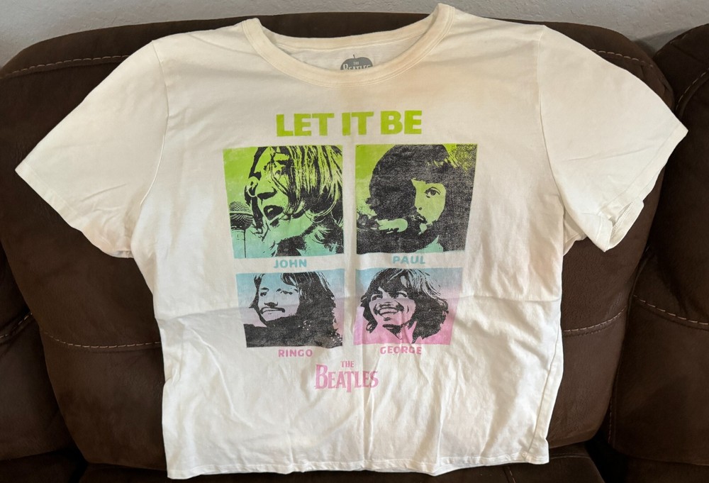 The Beatles Let It Be John Paul George Ringo T-shirt White Graphic print 2XL